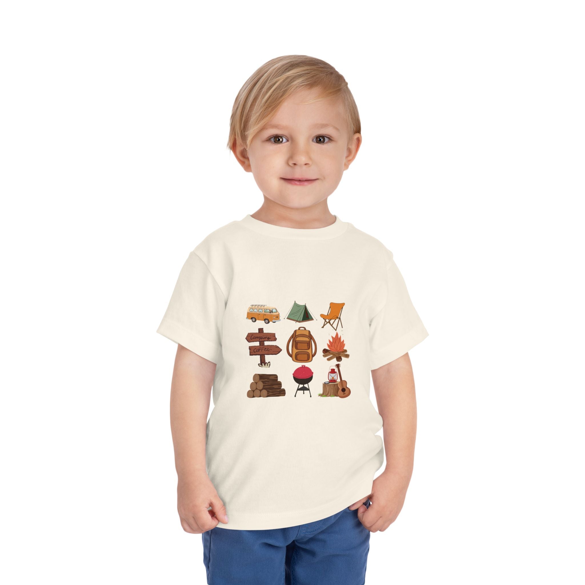 Toddler Camping Icons Tee — Cute Outdoor Adventure Shirt for Kids
