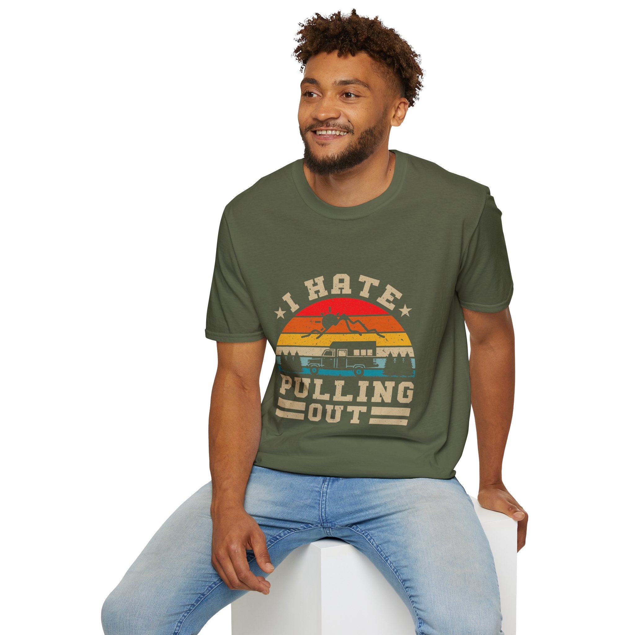 T-Shirt — 'I Hate Pulling Out' Retro Camper Graphic