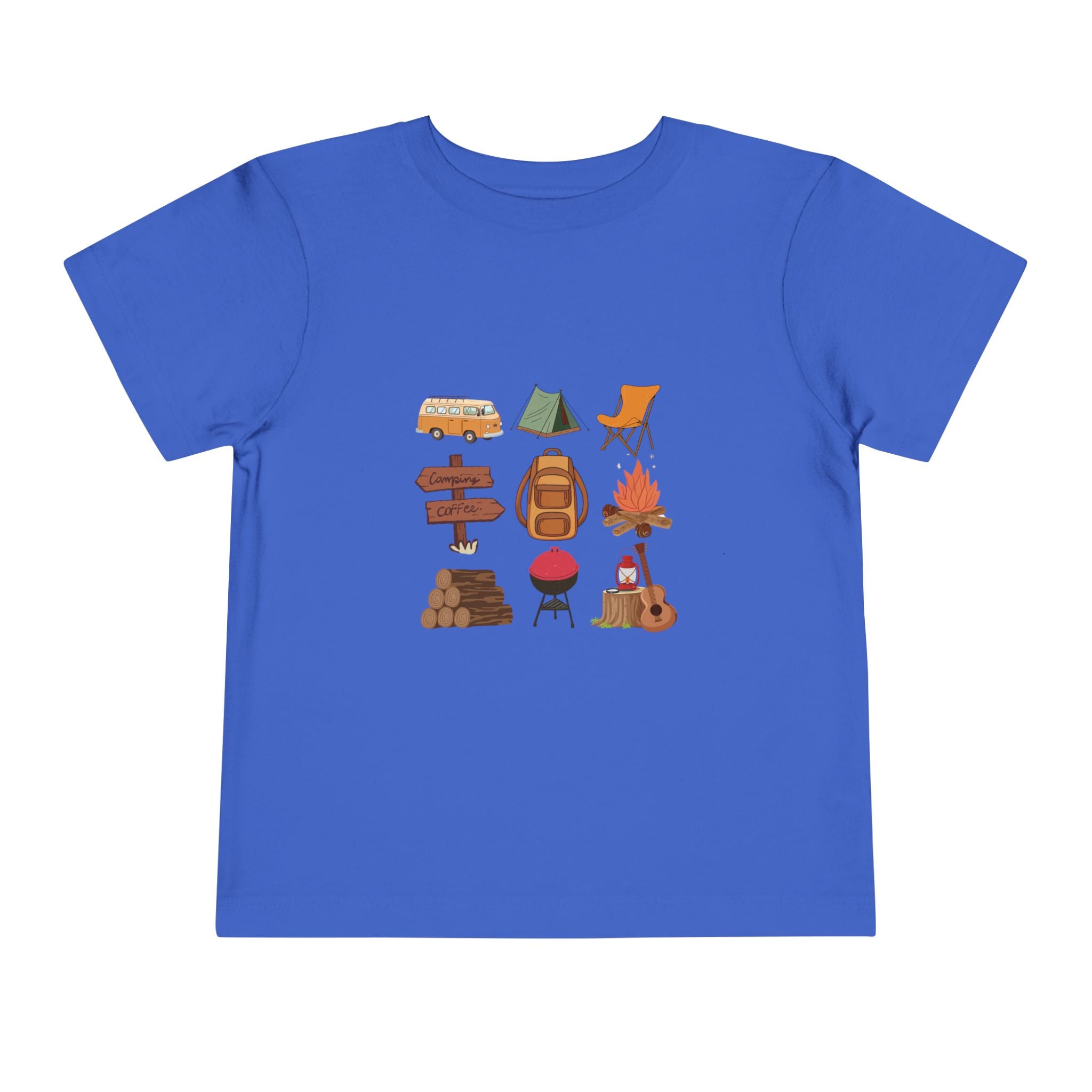 Toddler Camping Icons Tee — Cute Outdoor Adventure Shirt for Kids