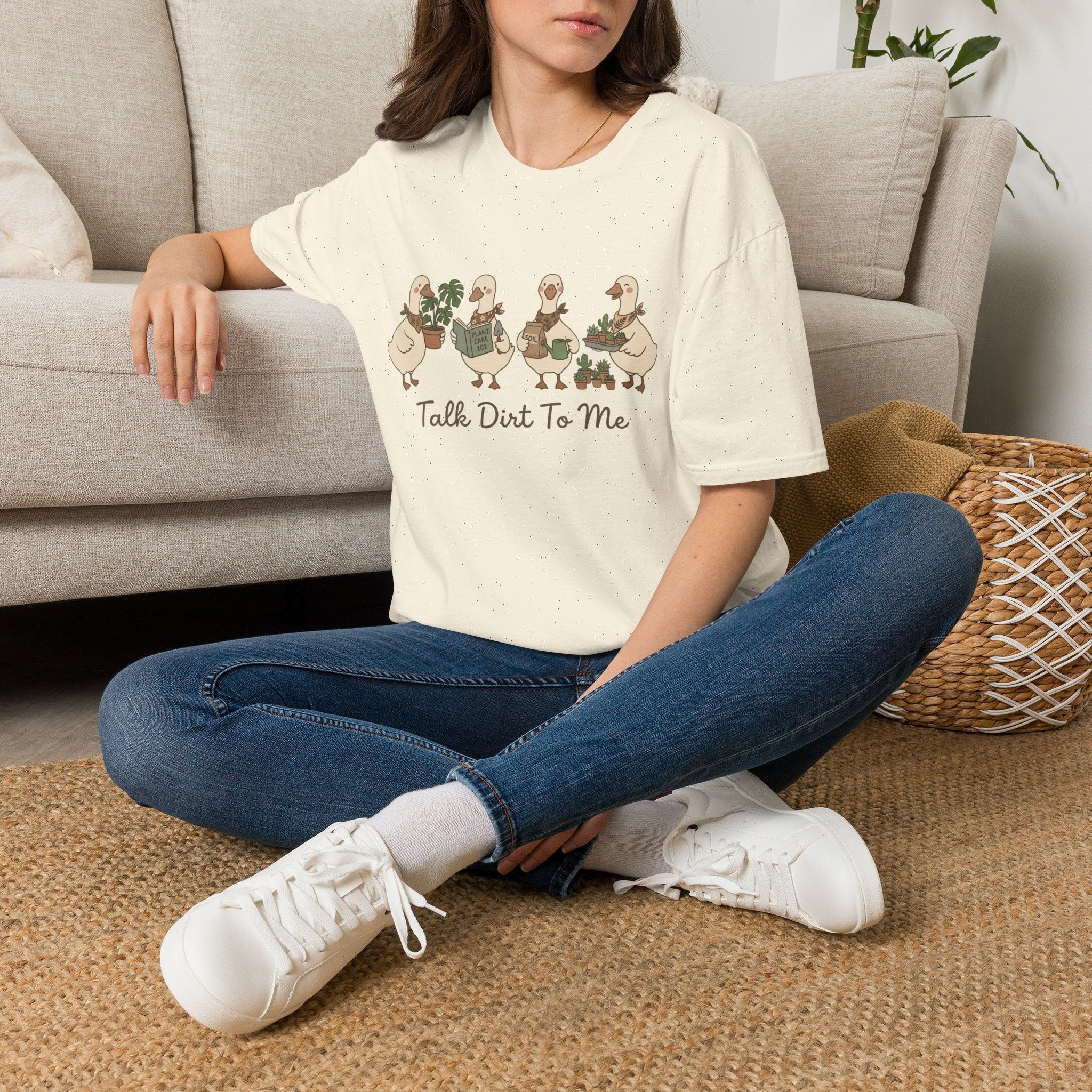 Duck Plant Lover T‑Shirt — Cute Ducks Gardening with 'Talk Dirt To Me'