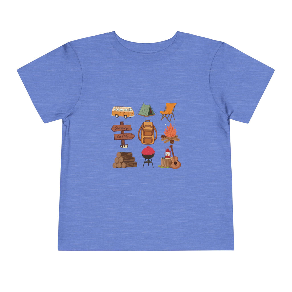 Toddler Camping Icons Tee — Cute Outdoor Adventure Shirt for Kids