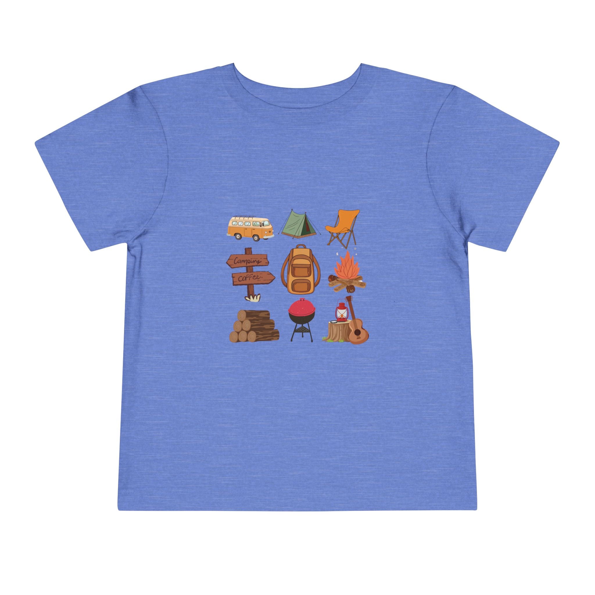 Toddler Camping Icons Tee — Cute Outdoor Adventure Shirt for Kids