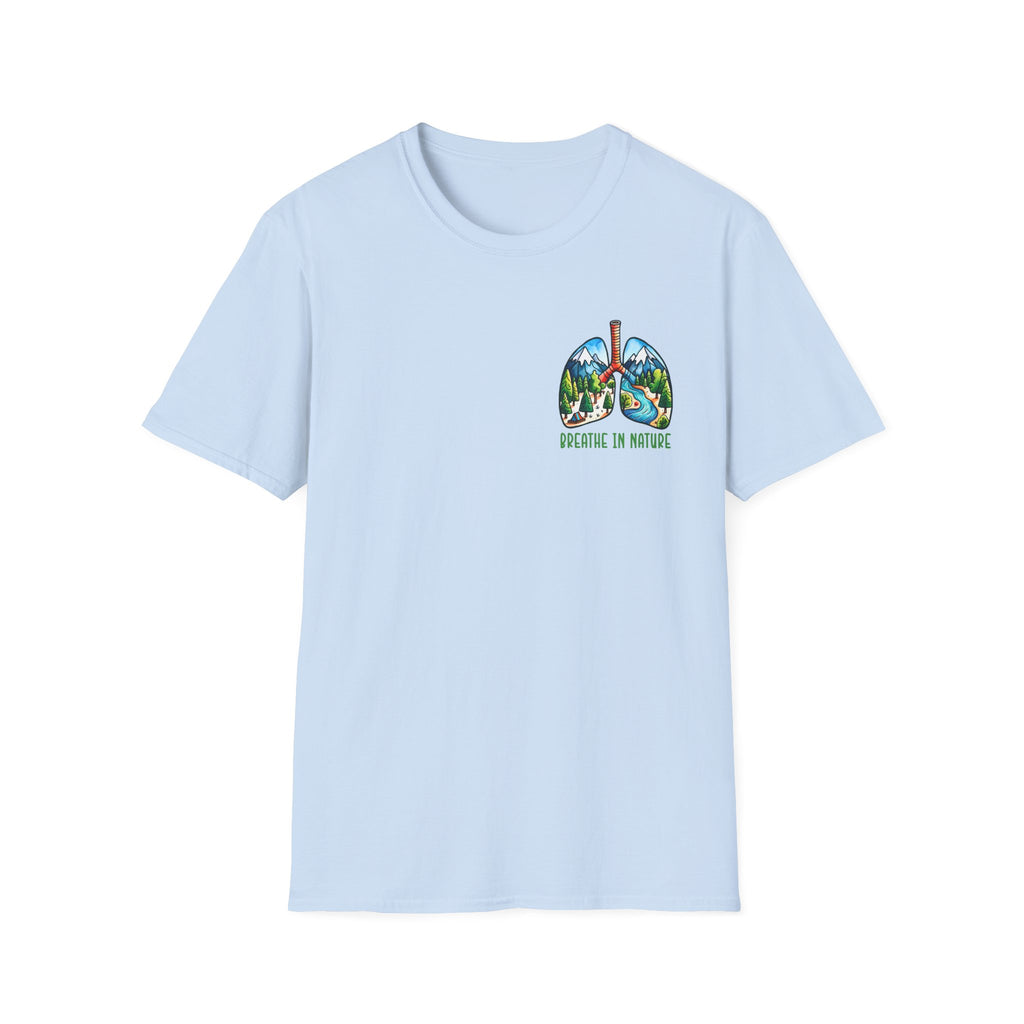 T-Shirt — "Breathe in Nature" Lungs Graphic Tee | Outdoor Nature Lover Shirt
