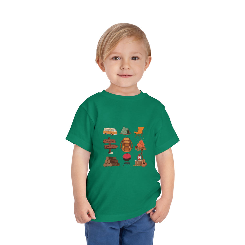 Toddler Camping Icons Tee — Cute Outdoor Adventure Shirt for Kids