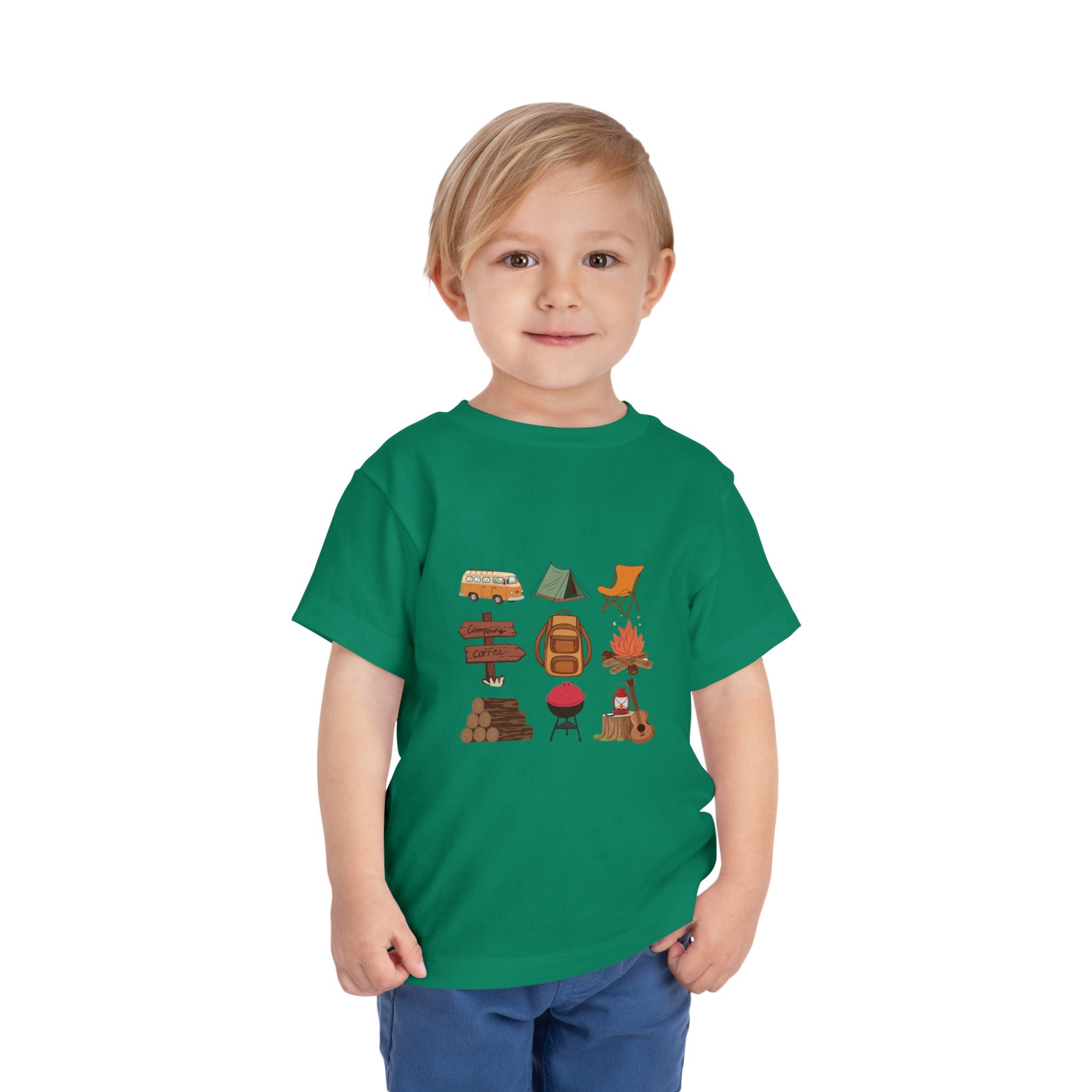 Toddler Camping Icons Tee — Cute Outdoor Adventure Shirt for Kids