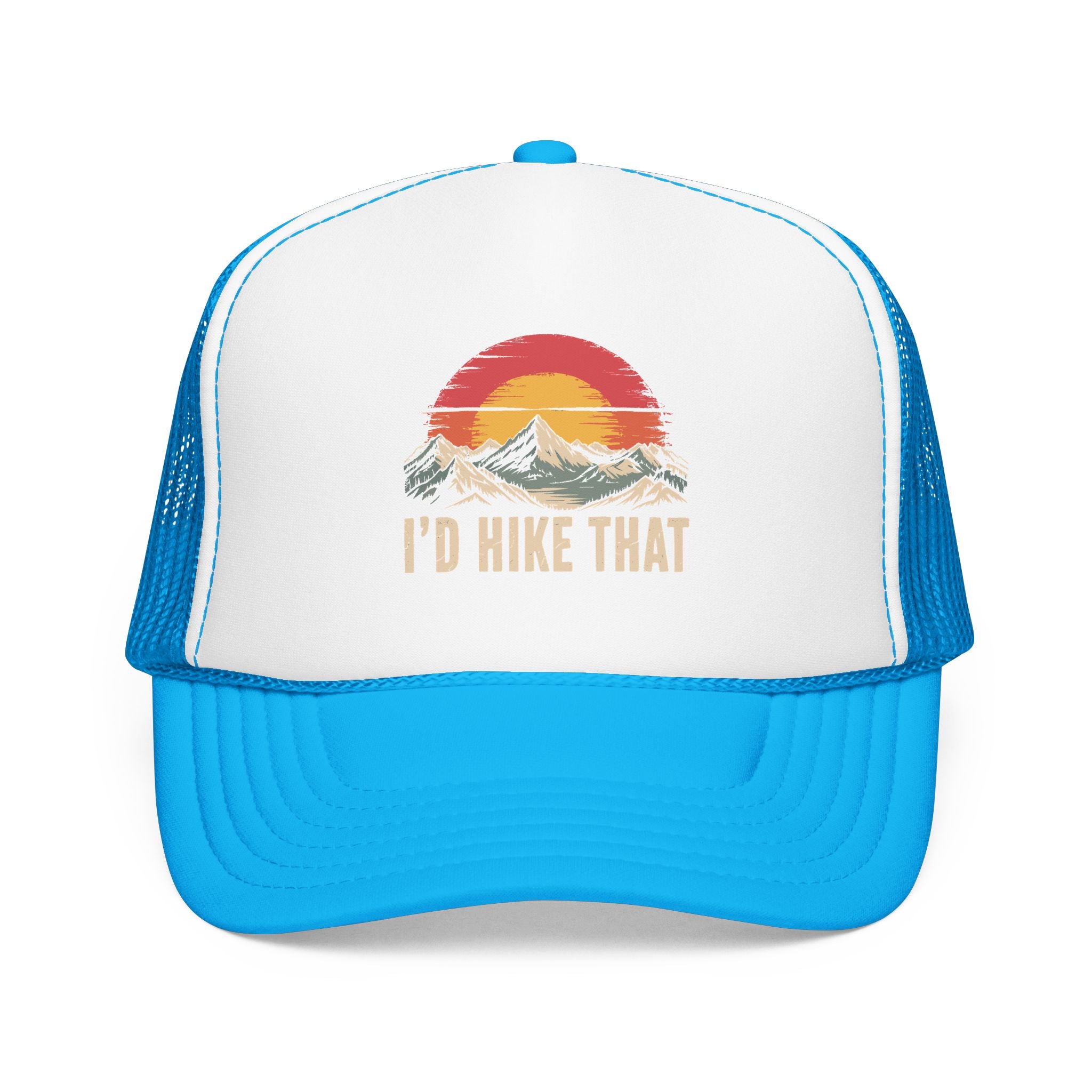 Trucker Hat — "I'd Hike That" Vintage Mountain Sunset Cap