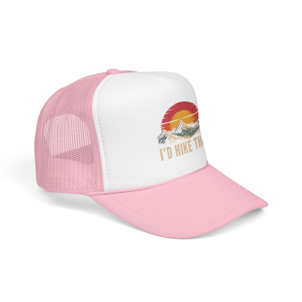 Trucker Hat — "I'd Hike That" Vintage Mountain Sunset Cap