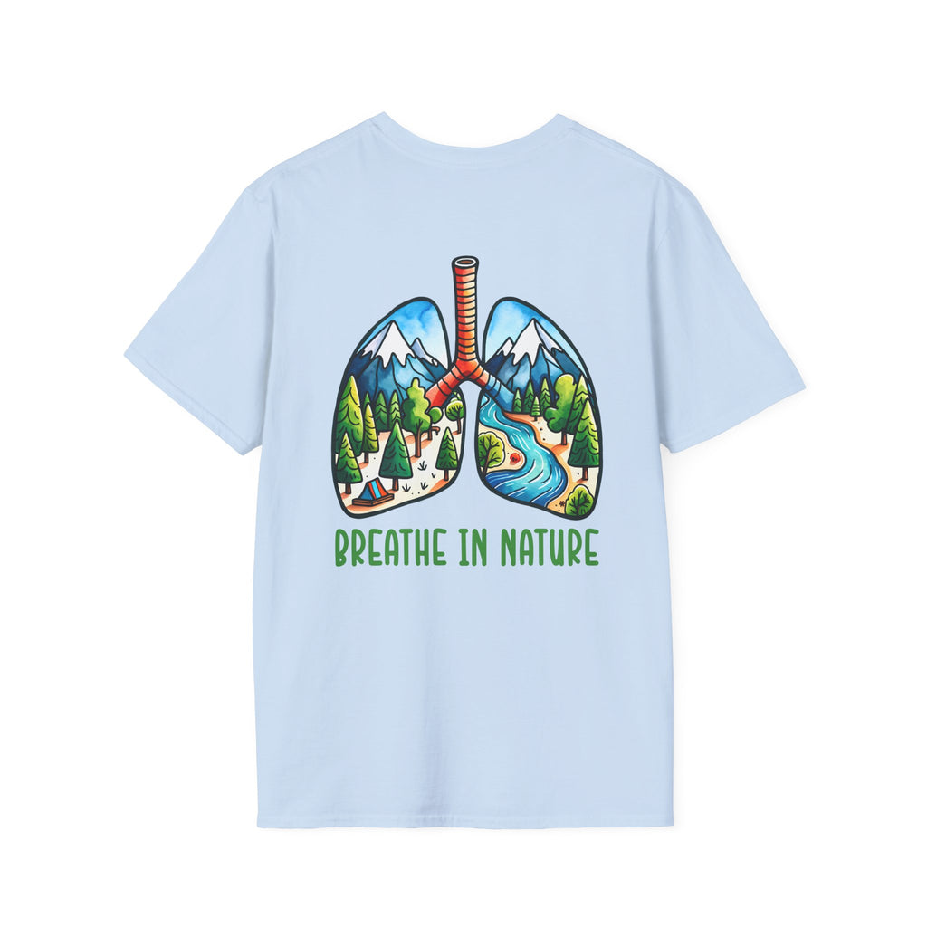 T-Shirt — "Breathe in Nature" Lungs Graphic Tee | Outdoor Nature Lover Shirt