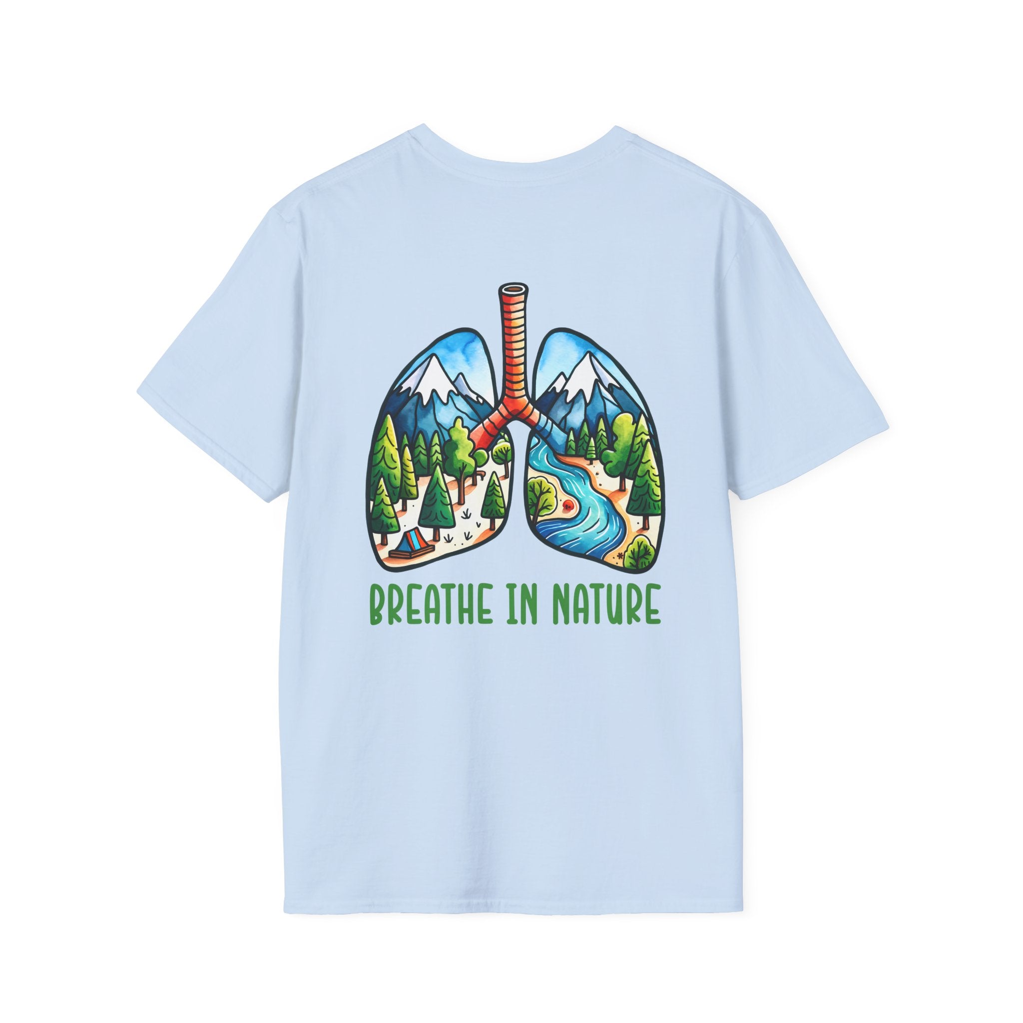 T-Shirt — "Breathe in Nature" Lungs Graphic Tee | Outdoor Nature Lover Shirt