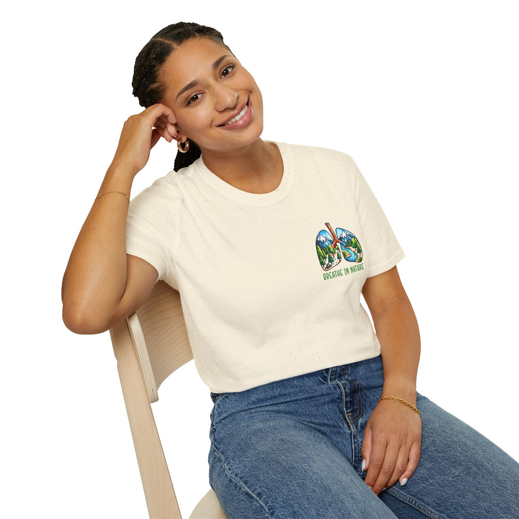T-Shirt — "Breathe in Nature" Lungs Graphic Tee | Outdoor Nature Lover Shirt