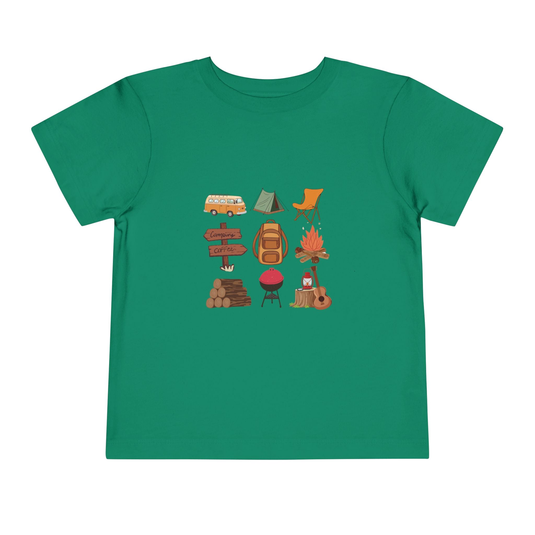 Toddler Camping Icons Tee — Cute Outdoor Adventure Shirt for Kids