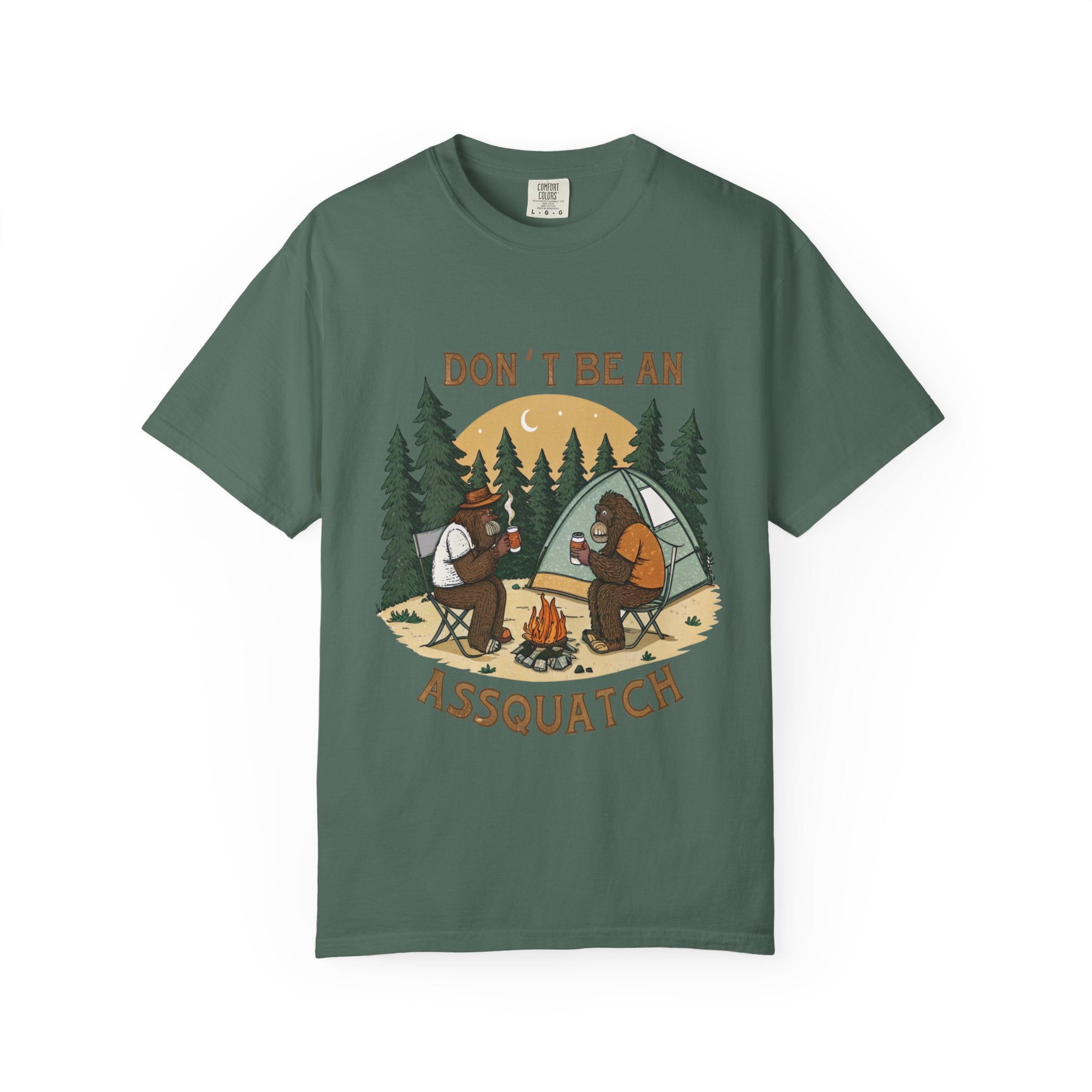Don’t Be An Assquatch Camping T-Shirt — Funny Bigfoot Camping Graphic Tee