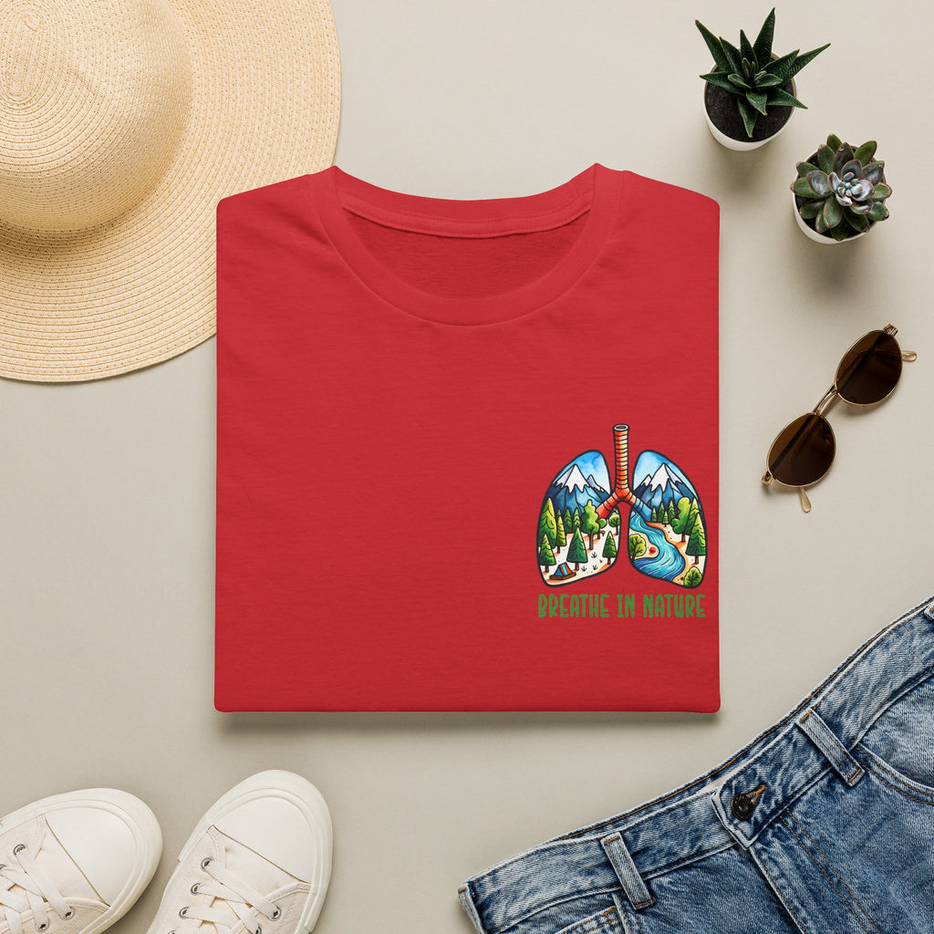 T-Shirt — "Breathe in Nature" Lungs Graphic Tee | Outdoor Nature Lover Shirt